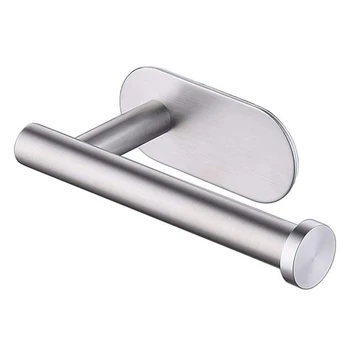 

Self Adhesive Toilet Paper Holder, Portable Brushed Nickel Toilet Paper Holder, Wall Mounted Toilet Paper Holder with Rust Proof