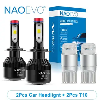 

NAOEVO H7 H4 W5W LED Car Bulb H1 H11 H3 H8B H11B HB4 H8 HB3 H9 H13 H9B 9008 Headlight Hir2 9004 9007 9006 9005 12V Auto Fog Lamp
