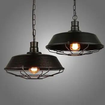 

Nordic Modern Vintage Wrought Pot Lids Retro Pendant Lamp Industrial Style Restaurant Metal Lighting Fixture