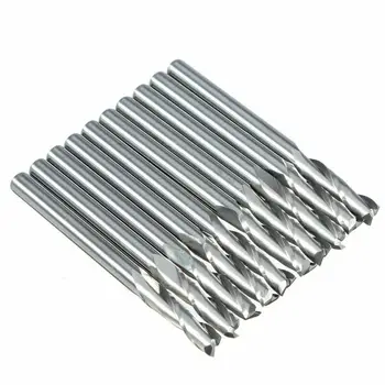 

10pcs 1/8 Solid Carbide CNC End Mill 2 Flute Milling Cutter Router Bits Useful