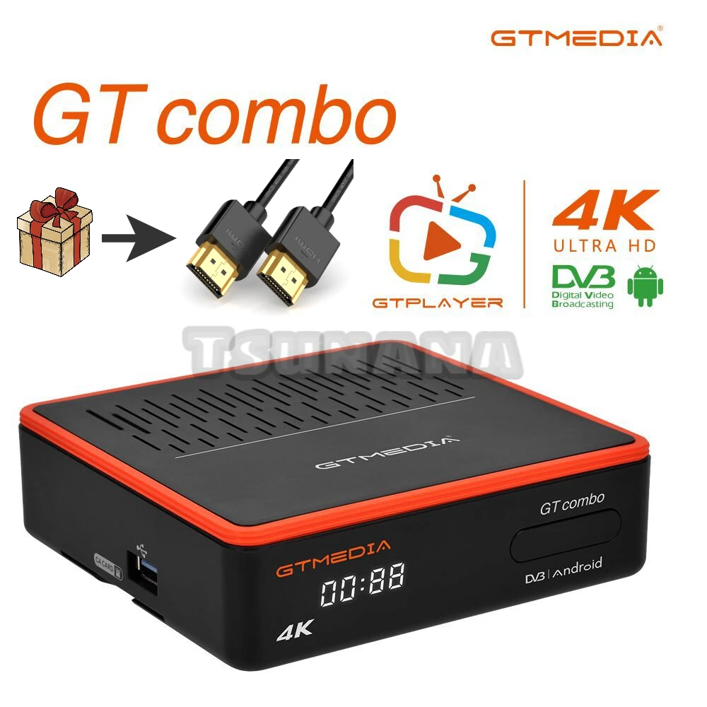 Satellite TV Receiver GTMEDIA GT Combo DVB-S2/T2/C ccam BT4.1 4K 8K Android 9.0 2G+16G BOX M3U Ccam built-in WiFi | Электроника