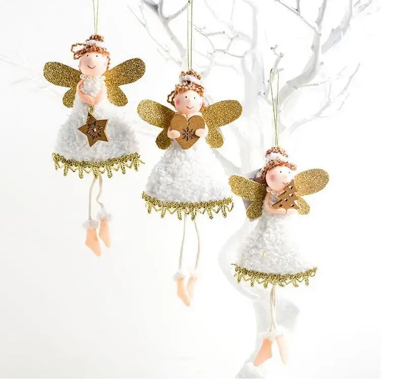 Рождественский подарок длинные и короткие ноги ткань плюшевый ангел Девочка Эльф кукла Рождественская елка украшение подвесная Подвеска Декор для рождественской вечеринки