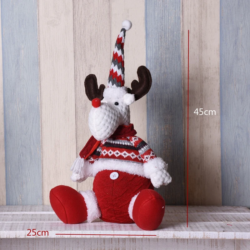 Рождественский подарок, тканевые куклы Санта-Клауса, снеговика, большие размеры, рождественские игрушки стоят под елкой, украшение, Adornos Navidad - Цвет: elk 249