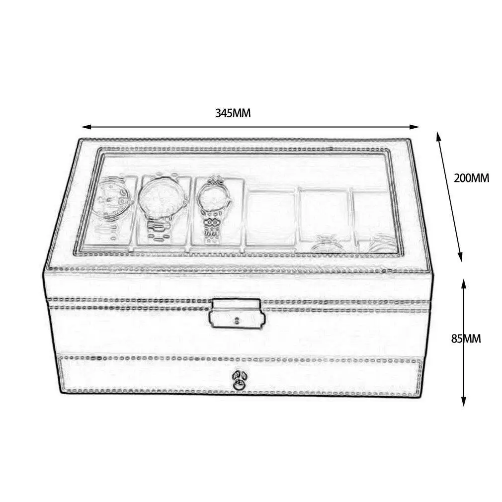 12 Сетки слотов часы Дисплей Коробка Для Хранения Чехол из искусственной кожи двухслойные