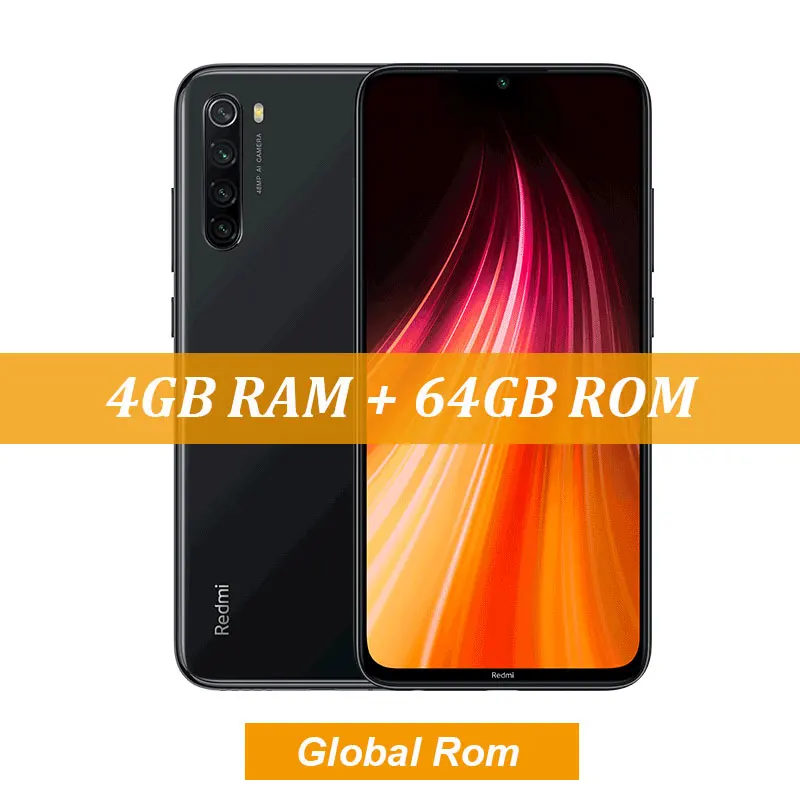 4GB Gray New Global ROM Xiaomi Redmi Note 8 4GB 64GB 48MP Quad Camera Smartphone Snapdragon 665 Octa Core 6.3" FHD Screen 4000mAh - Цвет: 4GB Gray