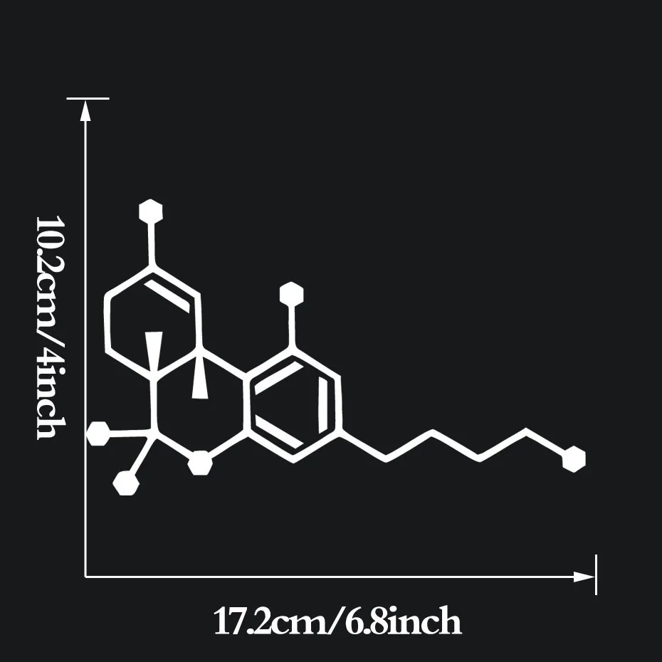 THC молекула виниловая наклейка на окно, бампер виниловые наклейки на окно наклейка