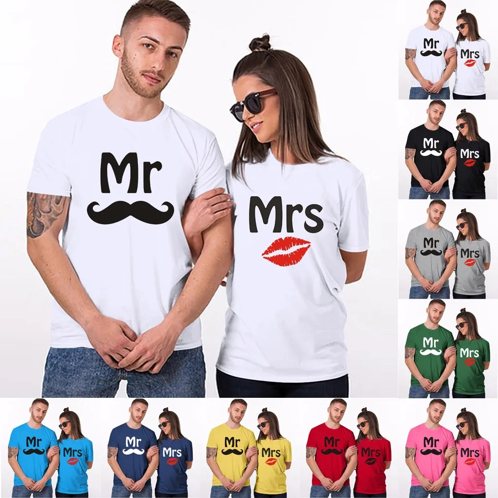 Футболка для пары His And Her Mr Mrs муж и жена одинаковые футболки свадебный подарок топ