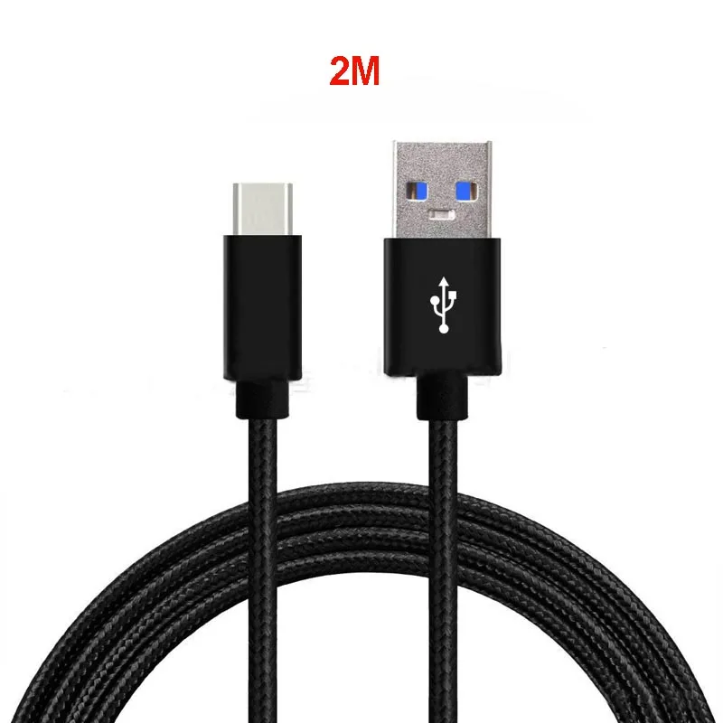 Горячая Распродажа Черный прочный нейлоновый 1/2 м USB 3,0 type C кабель зарядного устройства для nintendo Switch игровой провод для быстрой зарядки проводное оборудование - Цвет: 2M