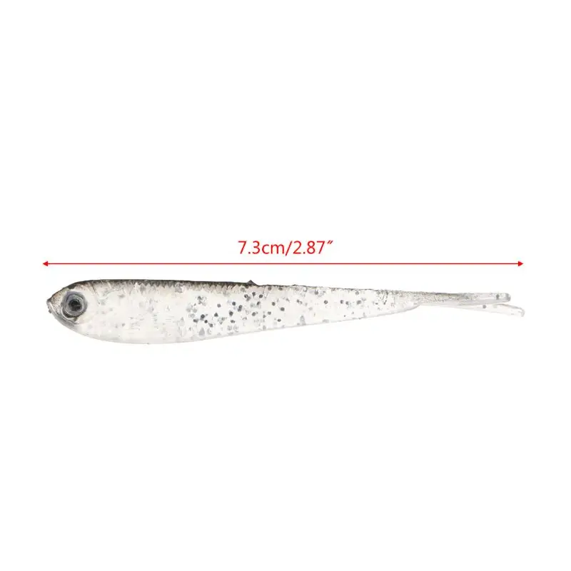 2pcs 75mm 2 2g Мягкая колюшка Lure Fluke Морская Рыбалка приманки снасти L9BD|Наживки| |
