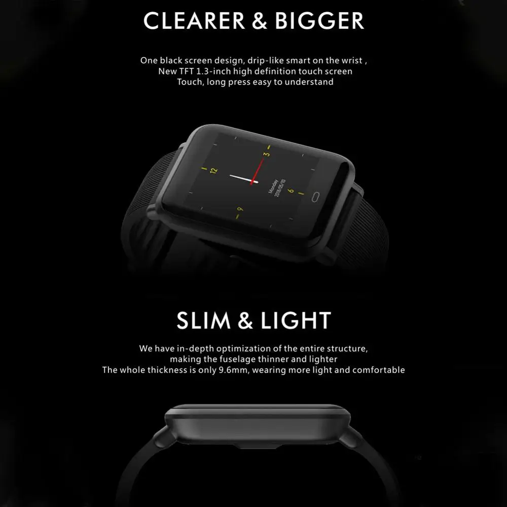 Q9 Smartwatch IPX67 Waterproof Sports For Android IOS With Heart Rate Monitor Blood Pressure Functions Smart Watch