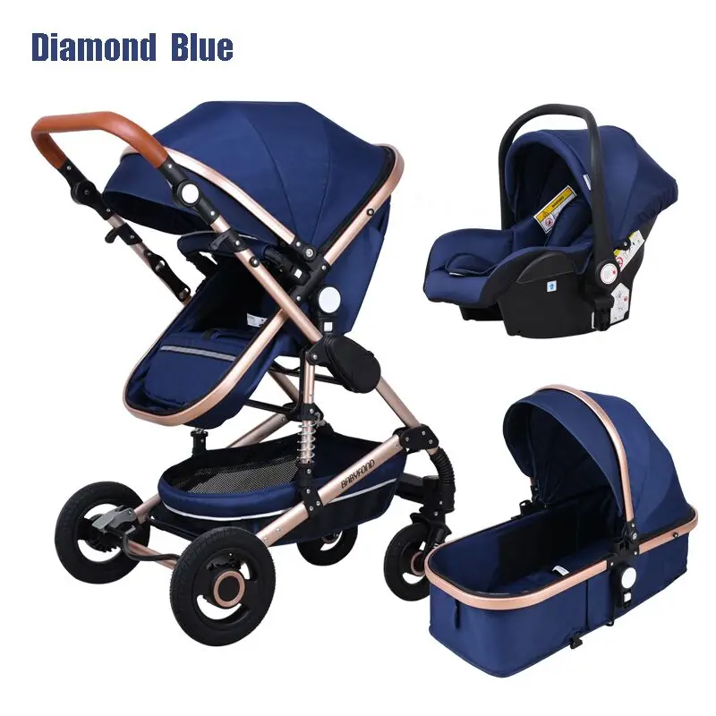 Детская прогулочная коляска Babyfond 3 в 1 Золотая детская популярная светильник