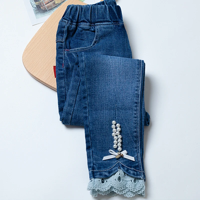 Флисовые джинсы для девочек; зимняя детская одежда с вышивкой; хлопковые плотные теплые ковбойские леггинсы для подростков; эластичные джинсовые штаны