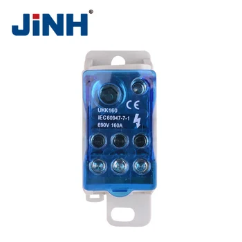 

UKK 160A Din Rail Terminal Blocks One in several out Power Distribution Block Box Universal Electric Wire Connector Junction Box