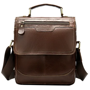 

Cowhide Leather Bag Messenger Bag Small Male Flip Shoulder Bag Business Bag Handbag