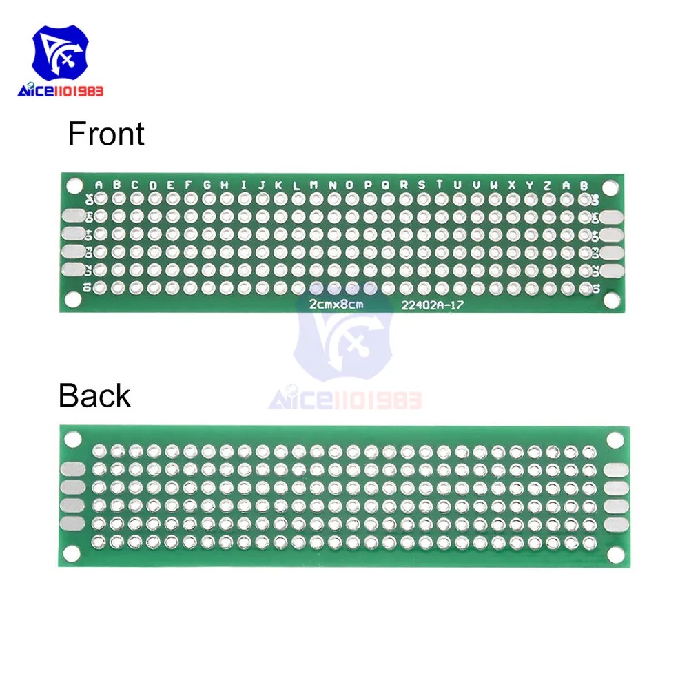 Diymore 1 шт. FR4 стекловолокно DIY двухсторонний прототип доска 2x8 см двухсторонняя универсальная печатная плата