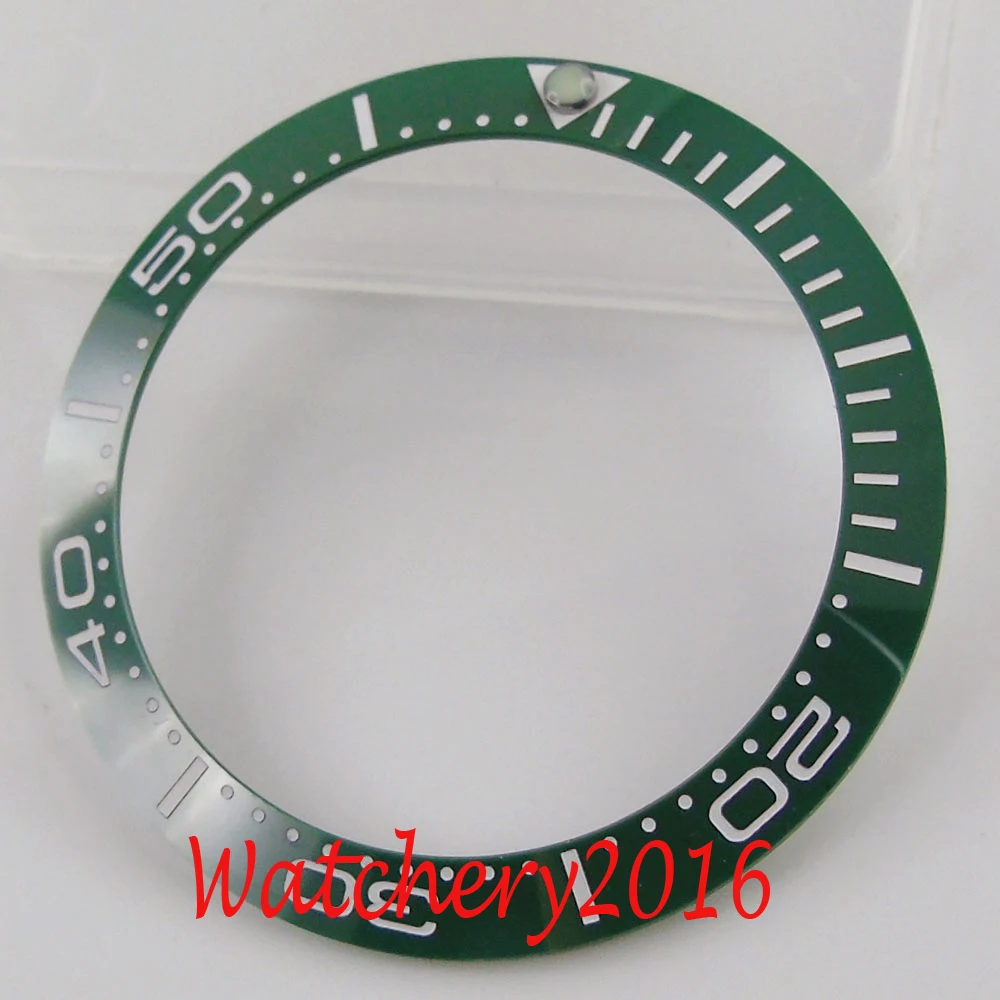 

39.9mm Green Ceramic Watch Bezel Insert For Automatic Mens Watch Face Inner Diameter 31.6mm Watch Replacement Accessories