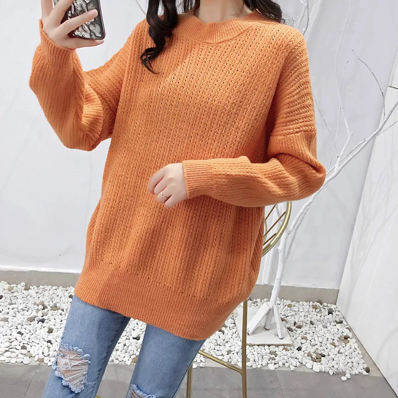 

2019 autumn new style wild versatile shirt women's slim knit bottoming shirt Knitwear thin sweater spring and autumn dress shirt
