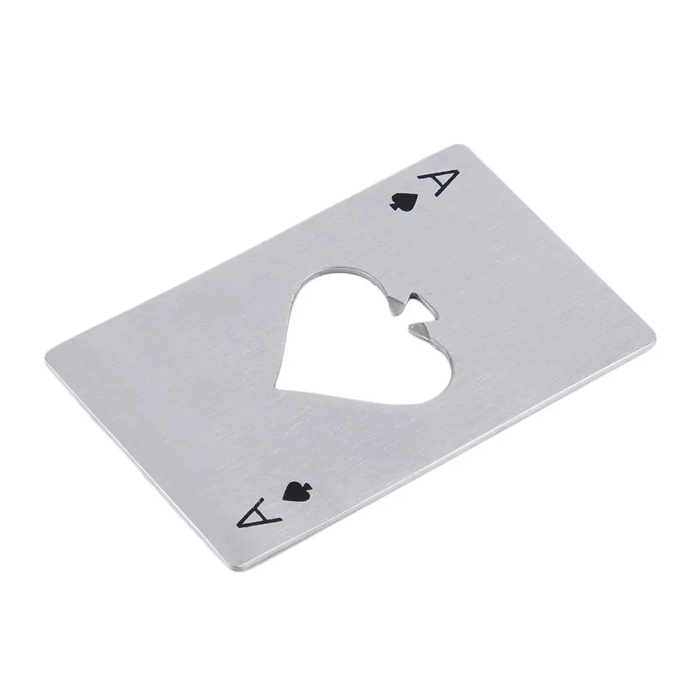 

1 Pc Hot Sale Stylish Poker Playing Card Ace of Spades Bar Tool Soda Beer Bottle Cap Opener Gift For Kitchen Outdoor Camping