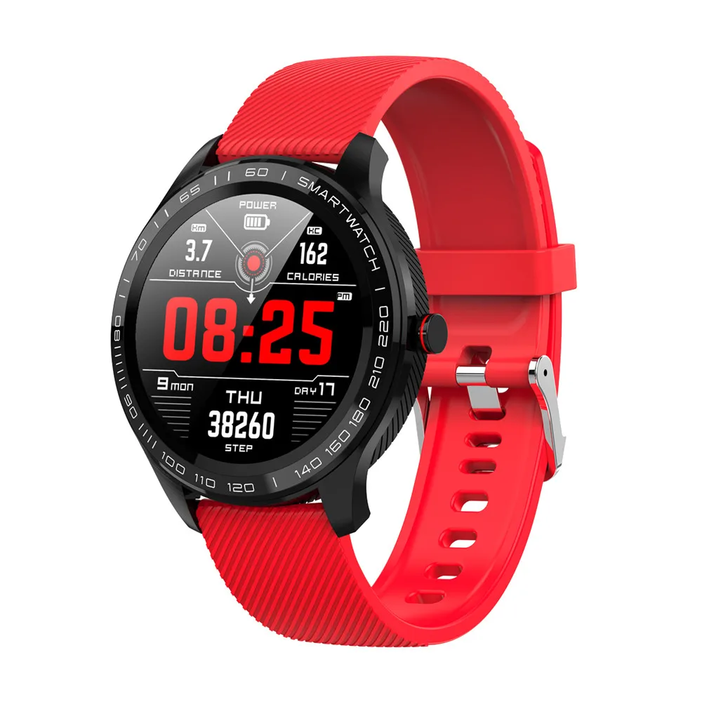 L9 Смарт-часы для мужчин ЭКГ+ PPG сердечный ритм кровяное давление кислородный монитор IP68 Водонепроницаемый Bluetooth Smartwatch VS L5 L7 L8 - Цвет: Silicone Red