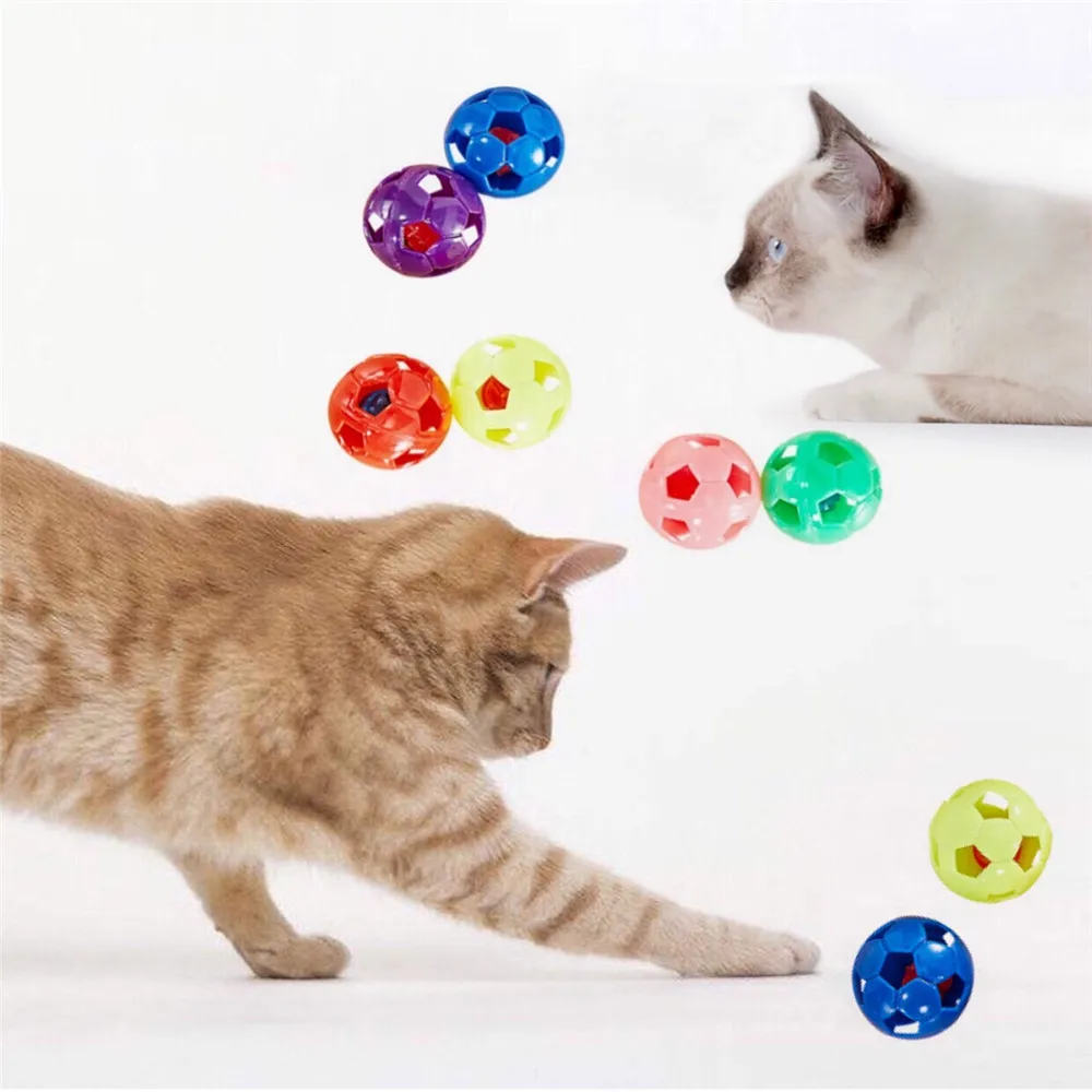 tough dog toys Plastic Cat Toy Ball with Bell Ring Playing Chew Rattle Scratch Plastic Ball Interactive Cat Training Toys Pet Cat Supply best toys for puppies