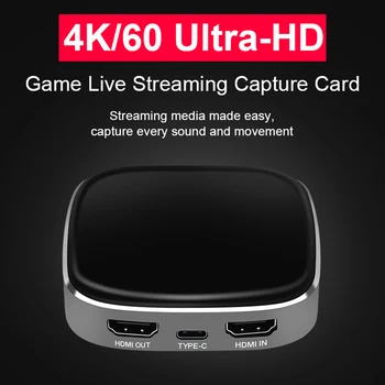 

Recording HDMI to Type-C Capture Box Card USB3.0 1080P 4K Input Gaming Live Streaming 60fps Video Capture Card for PS3
