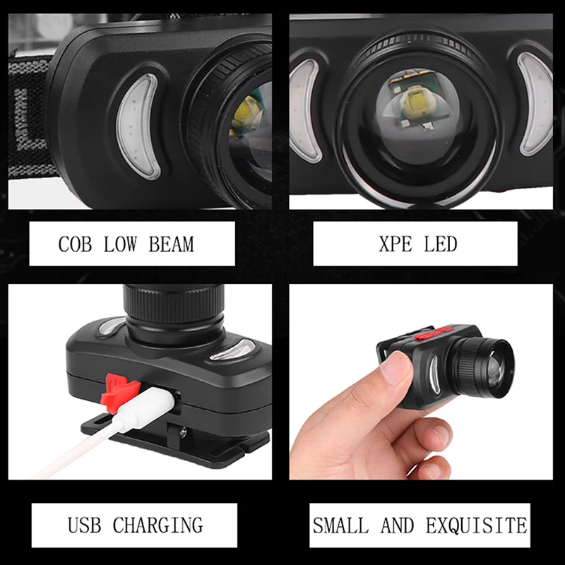 Z50 мощный налобный фонарь USB Перезаряжаемый головной светильник светодиодный головной светильник со встроенным аккумулятором водонепроницаемый Головной фонарь белый красный светильник ing
