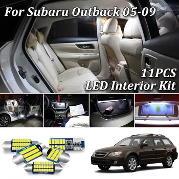 

11Pcs Canbus LED Interior Light For 2005-2009 Subaru Outback BL BP LED Interior Trunk Map Door License plate Light
