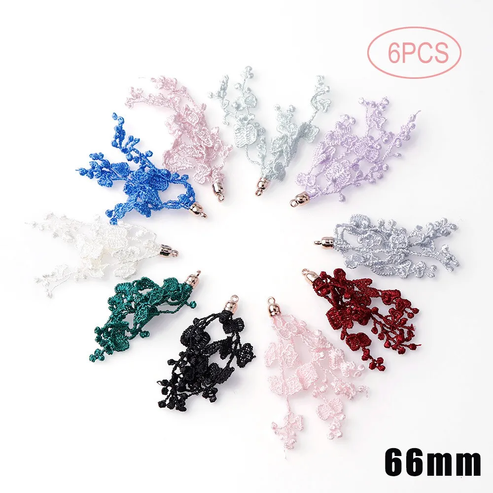 Mix Color Tassel 6-10Pcs/set DIY Flower Silk Polyester Charms Jewelry Bracelet Key Making Fringe Trim Craft Tassels Sewing Acces - Цвет: as photo