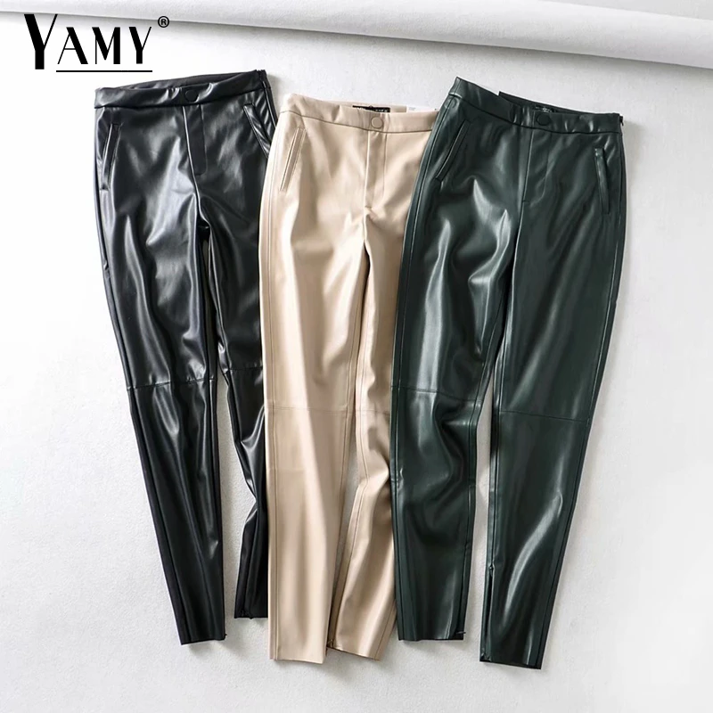 black skinny leather trousers