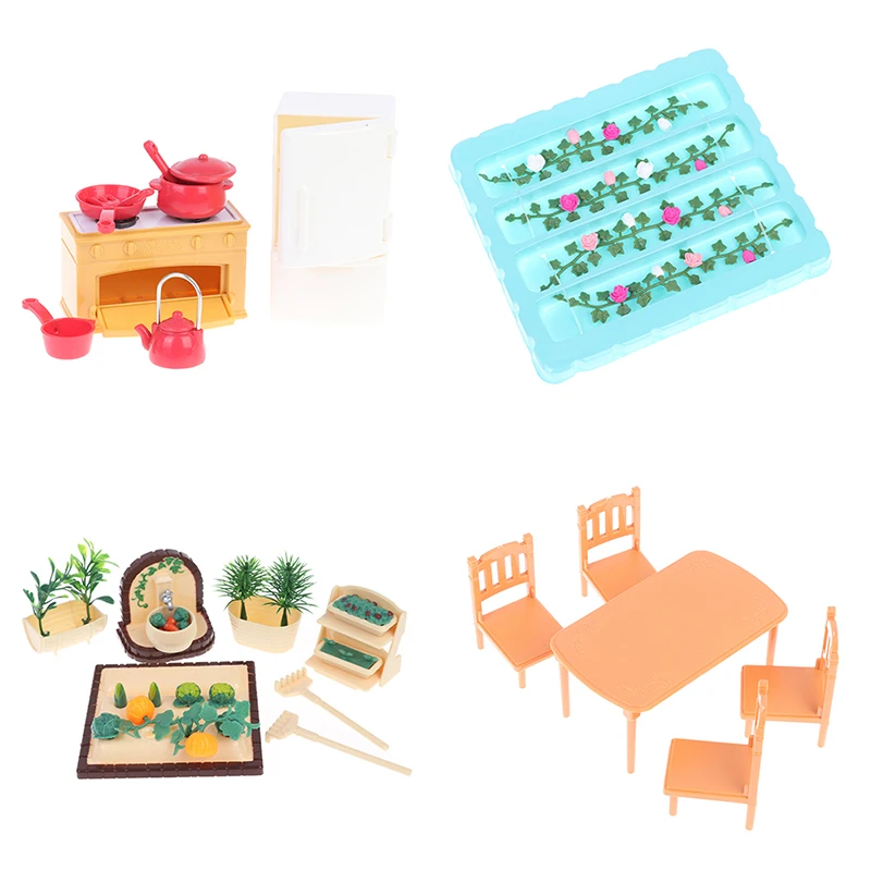 Forest Animal Family 1:12 Dolldhouse Furniture Mini Kitchen Bedroom Living Room DIY Dolls Accessories Girls Play House Toys Gift 6