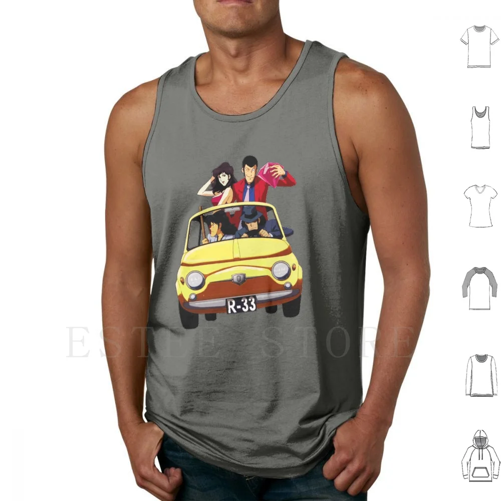 Lupin 500 Canotte Gilet Senza Maniche Lupin Lupin Il Terzo Lupin 3Rd Anime Manga 500 Fiat Italia Giappone Vecchio Anime Giappone Anime