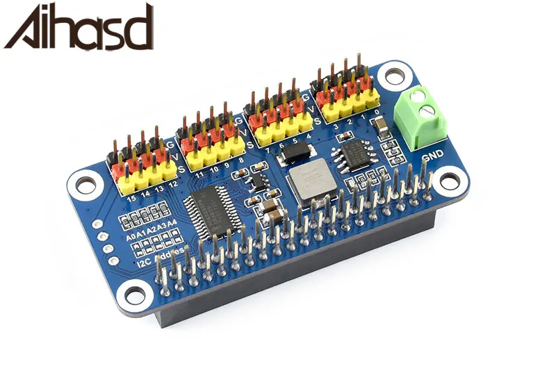 

Aihasd PWM Servo Motor Driver IIC Module 16 Channel PWM Output 12 bit Resolution I2C Interface Compatible with Raspberry Pi