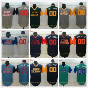 

Customize Baseball Jerseys Embroidered Stitched Your Own Team Logo Name Number Uniform Men Women Youth Pullover T-Shirt Any Size