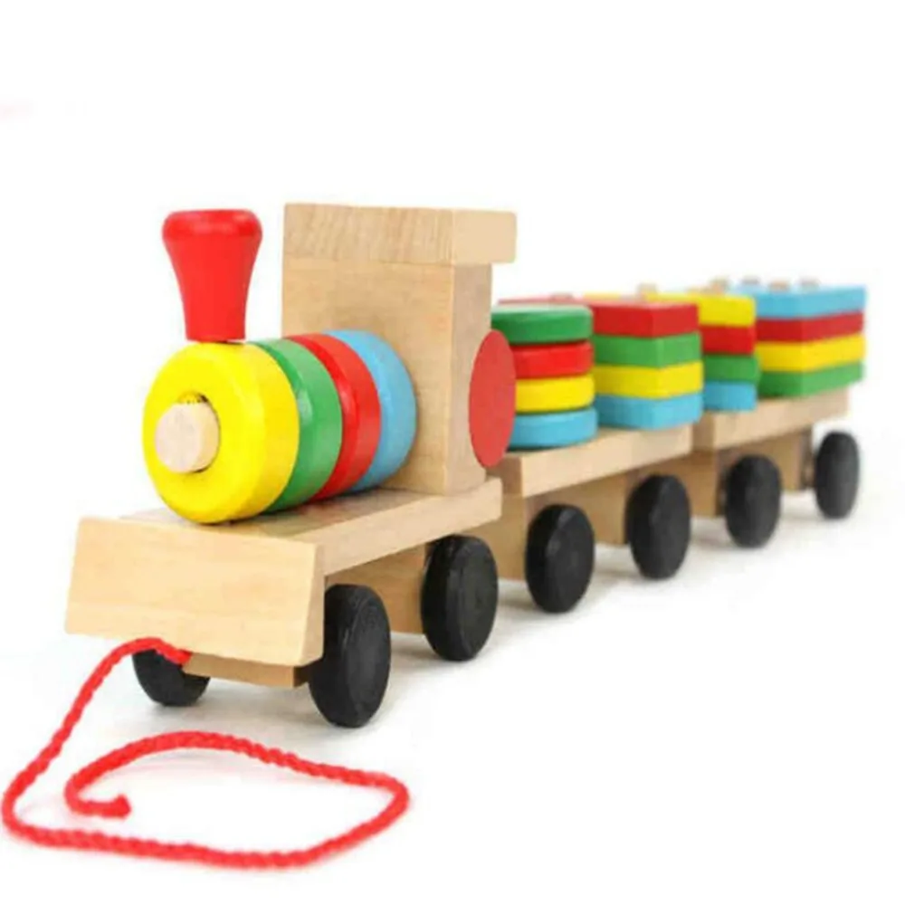 Lovely Charming Wood Train Christmas New Year Innovative Gift Kid Toys For Children Diecasts & Toy Vehicles