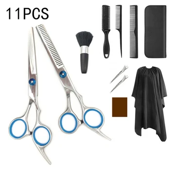 

11PCS/Set Professional Barber Tools Cutting Thinning Styling Tool Hair Scissors Stainless Steel Salon Hairdressing Shears