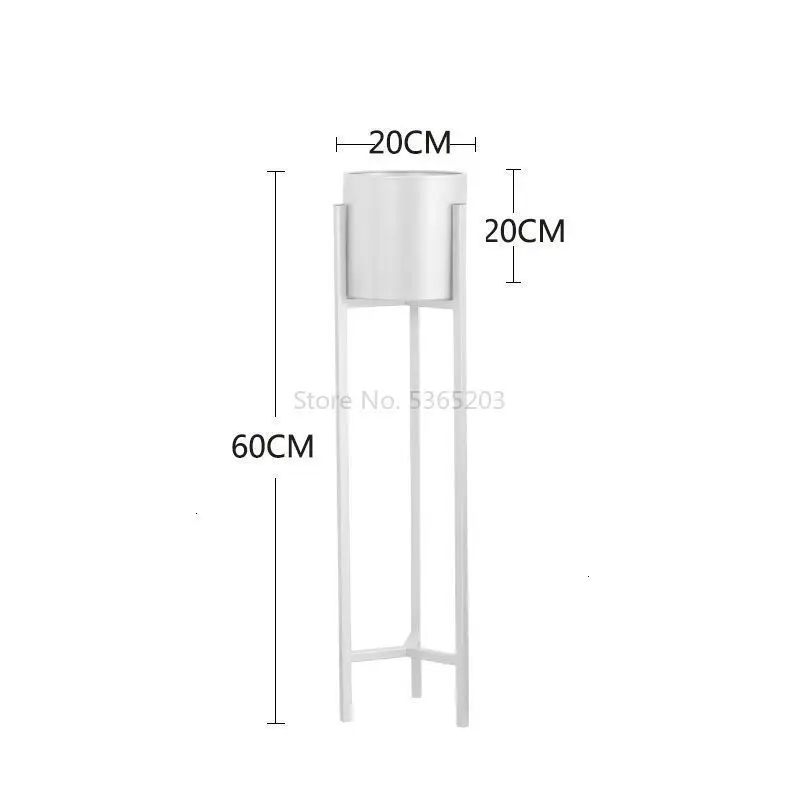 Металлическая подставка для растений в скандинавском стиле для гостиной, для помещений, короткая напольная железная стойка с цветком, металлическая подставка для балкона, металлическая полка - Цвет: White S 60x20cm