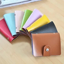 Leather Function 24 Bits Card Case Business Card Holder Men Women Credit Passport Card Bag ID Passport Card Wallet 5 Colors