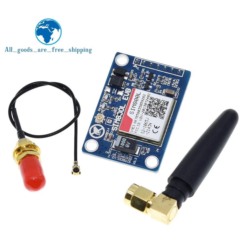 1 zestaw SIM800L V2.0 5V bezprzewodowy moduł GPRS GSM czterozakresowy W/kabel antenowy Cap