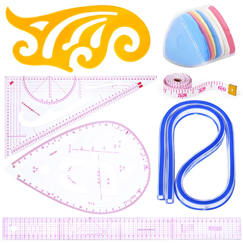 LMDZ 10pcs Sewing Patchwork Ruler Plastic Garment Cutting Craft Scale