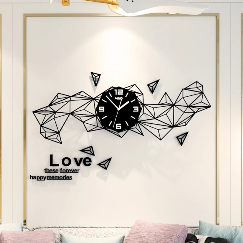 

Fashion Constellation Geometric Decorative Large Wall Clock Modern Design Abstract Irregularity Nordic Style Clocks Living Room