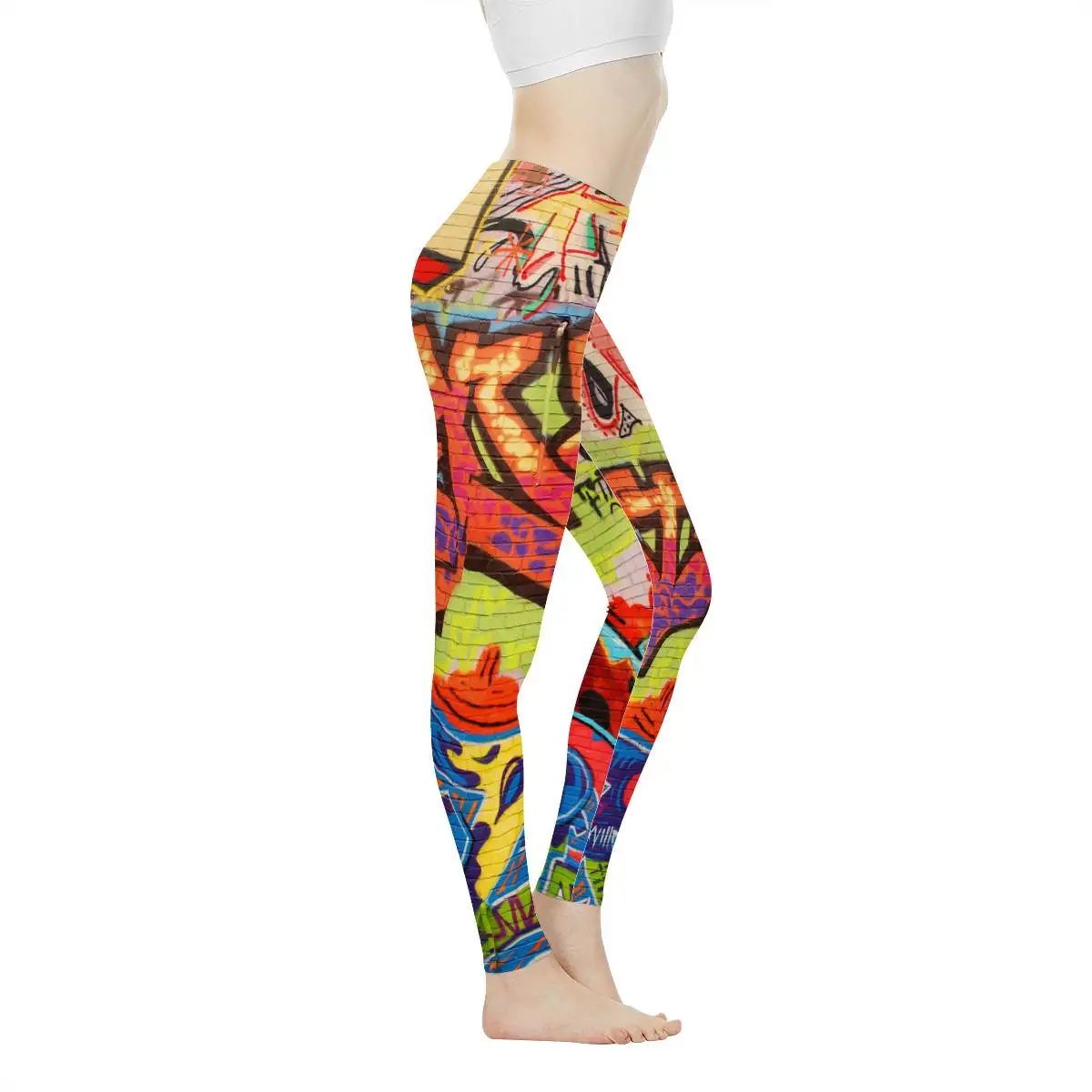 THIKIN Gym Yoga брюки для женщин Новая мода Граффити стиль Омбре бесшовные легинсы для танцев дамы Высокая Талия Йога облегающие брюки - Цвет: 8