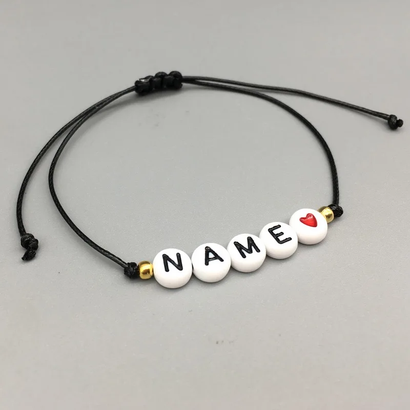 Custom Name Thread and Bead Friendship Bracelet