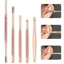 Safety Beauty Home Unisex Coil Spring Lightweight Healthy Ear Pick Spoon Ear Care Ear Cleaner Tools 7pcs/set