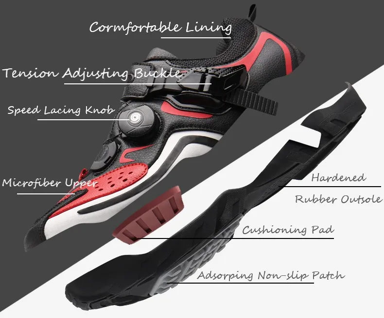 Men Pro Racing Cycling Shoes Summer Super Light Road Bike Shoes Women Outdoor Bicycle Shoes Mountain Bike Shoes Big MTB Sneakers