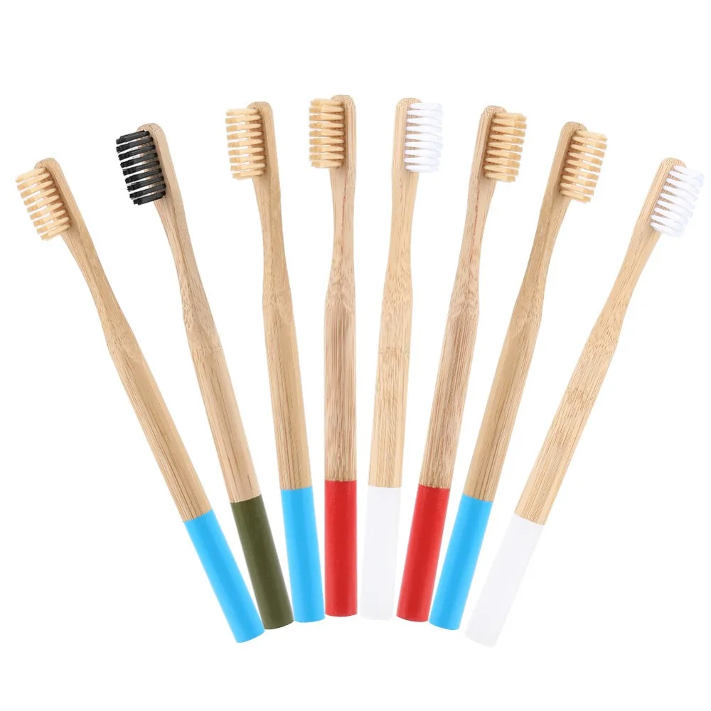 2 шт Экологичная бамбуковая зубная щетка средняя щетина биоразлагаемая безпластичная зубная щетка для взрослых кисточка с бамбуковой ручкой