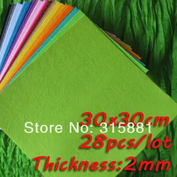 

2mm Felt fabric, polyester,DIY felt fabric,non-woven felt, 30CMX30CM,28colors/lot