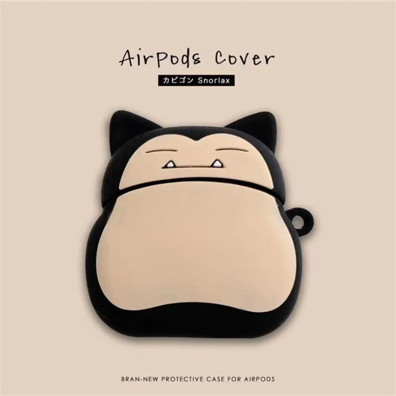 Покемон Snorlax Airpods Сумка косплей 3D значок Bluetooth гарнитура силикагель Защита