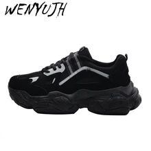 WENYUJH/Мужская Вулканизированная обувь; мужские кроссовки; фирменные дизайнерские кроссовки на платформе; мужские кроссовки на шнуровке; сочетающиеся цвета