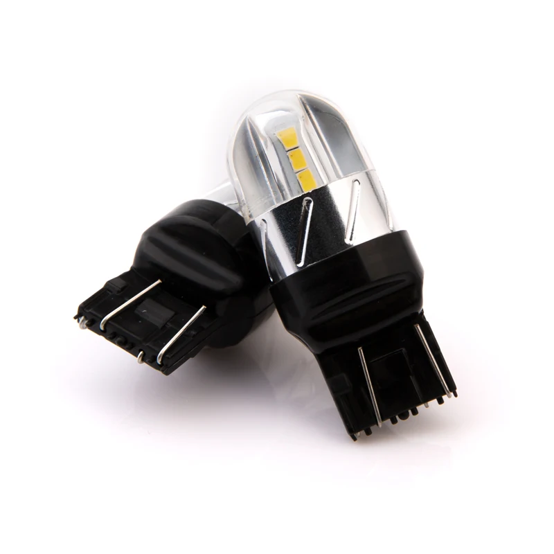 2x Led T20 7443 W21/5 w 3030 6SMD 4W Автомобильный светильник, светодиодный сигнал поворота, Тормозная лампа, задний фонарь, авто COB 12V