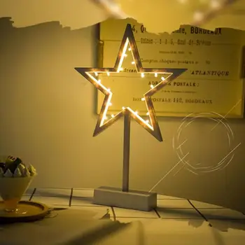 

Star Shape LED Night Lamp White Frame Warm White Table Creative Star Night Lamp Stand Home Room Xmas Christmas Decor Kids Gift